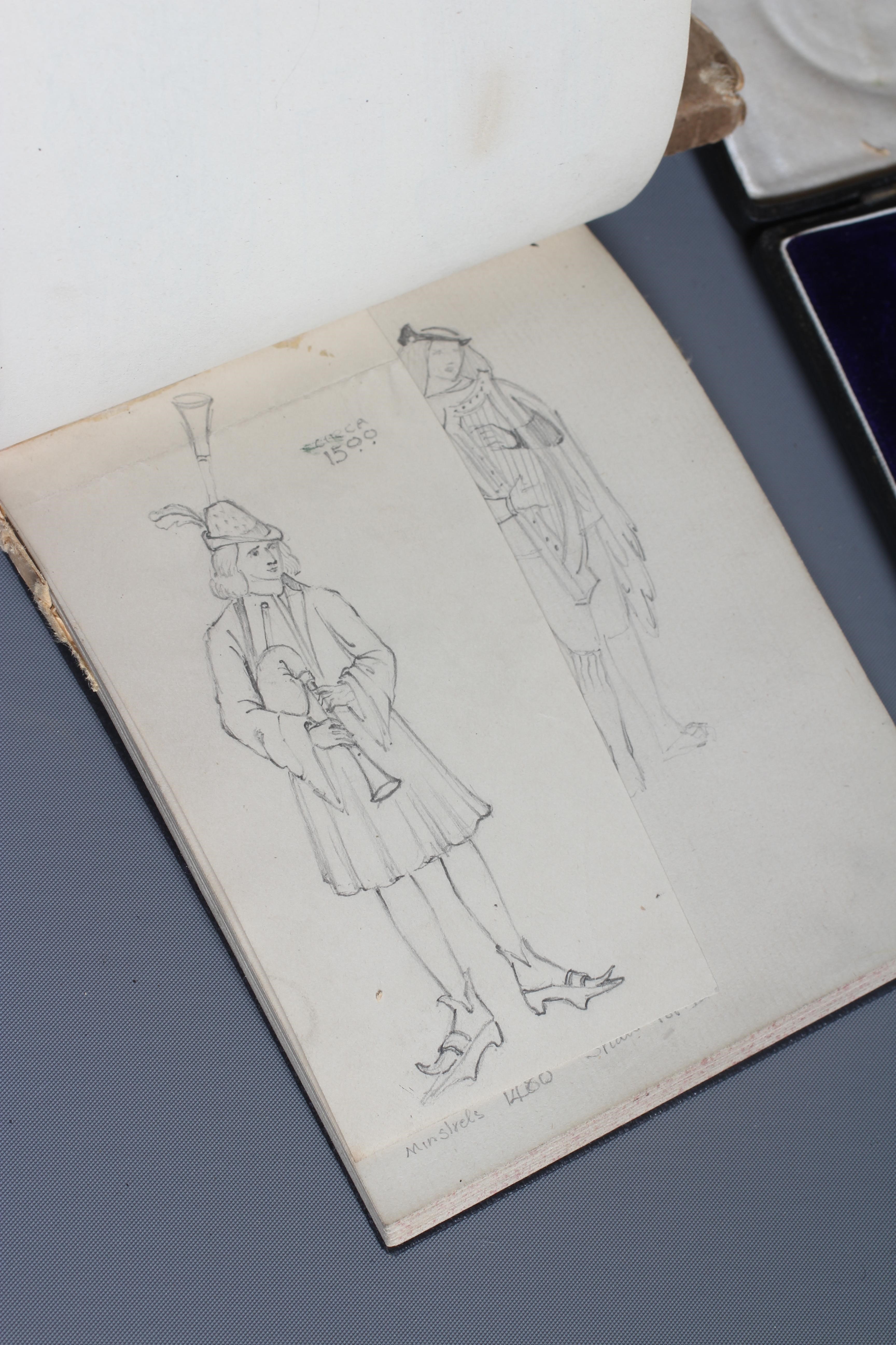 ERNEST F HILL RBSA (act.1897-1940) A collection of items belonging to the artist including a print Image