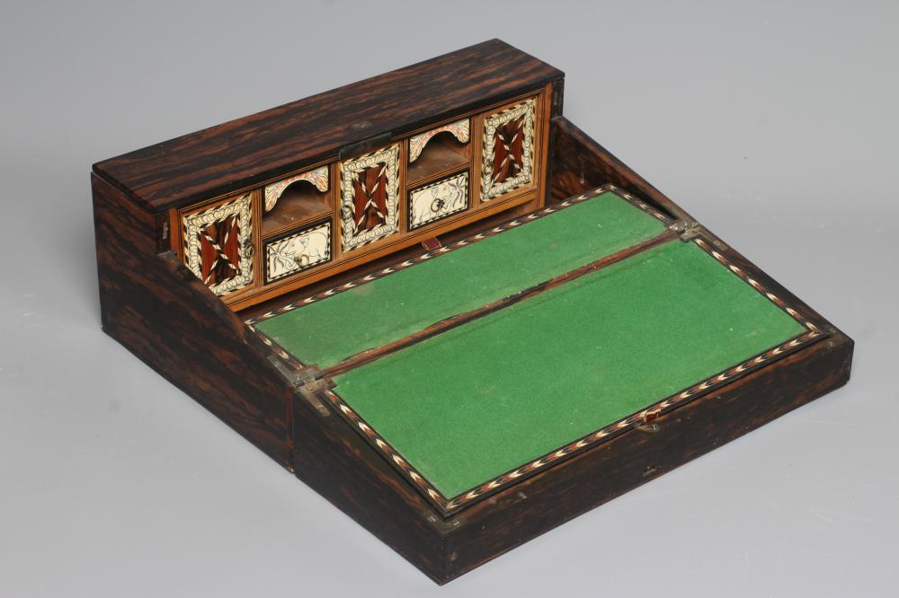 A VICTORIAN COROMANDEL WRITING BOX of oblong form Image