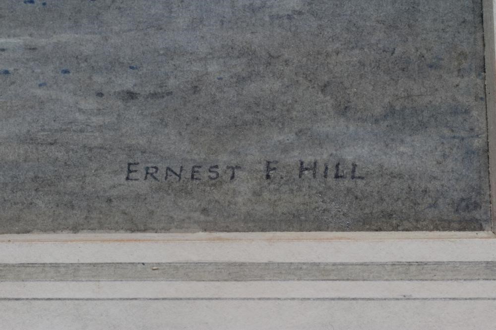 ERNEST F HILL RBSA (act.1897-1940) Dawn Mevagissey, signed lower right, watercolour, 8" x 10 3/4", Image