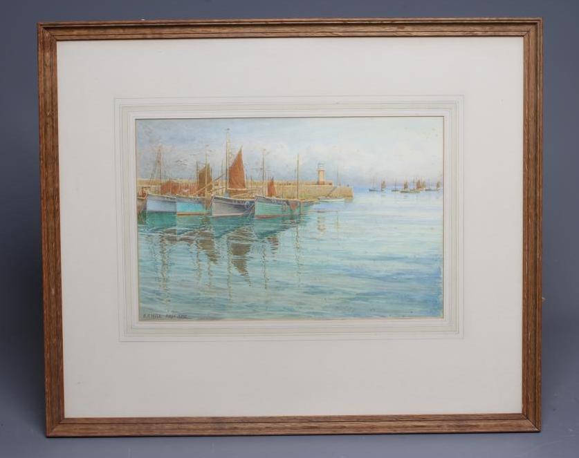 ERNEST F HILL RBSA (act.1897-1940) The Harbour, St Ives, signed lower left, watercolour, 10" x 15", Image