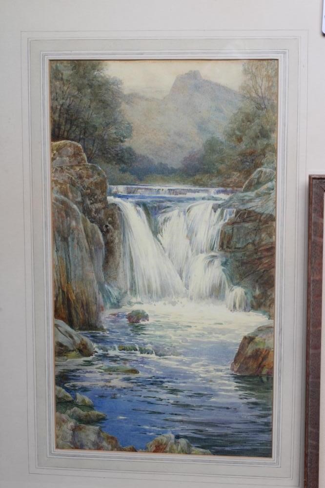 ERNEST F HILL RBSA (act.1897-1940) Langdale Pikes from Skelwith Force Image