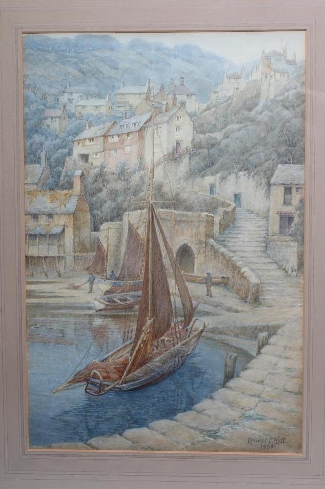 ERNEST F HILL RBSA (act.1897-1940) Clovelly Harbour, North Devon Image