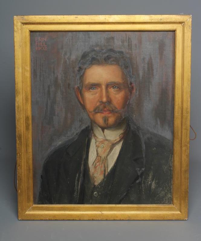 ERNEST F HILL RBSA (act.1897-1940) Portrait of a Gentleman Image