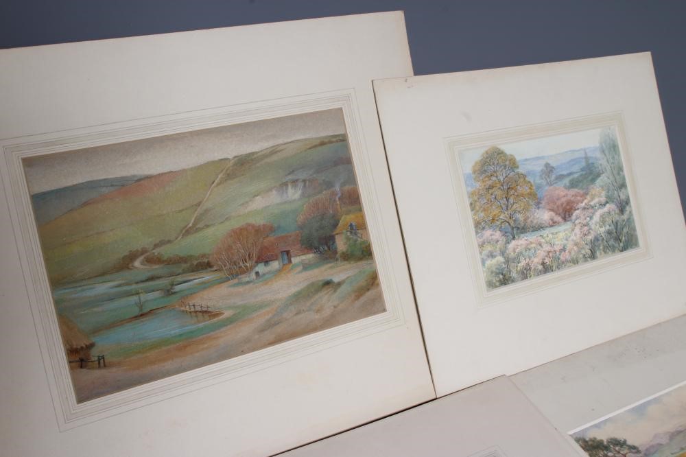 ERNEST F HILL RBSA (act.1897-1940) Six watercolours depicting a Cornish coast Image