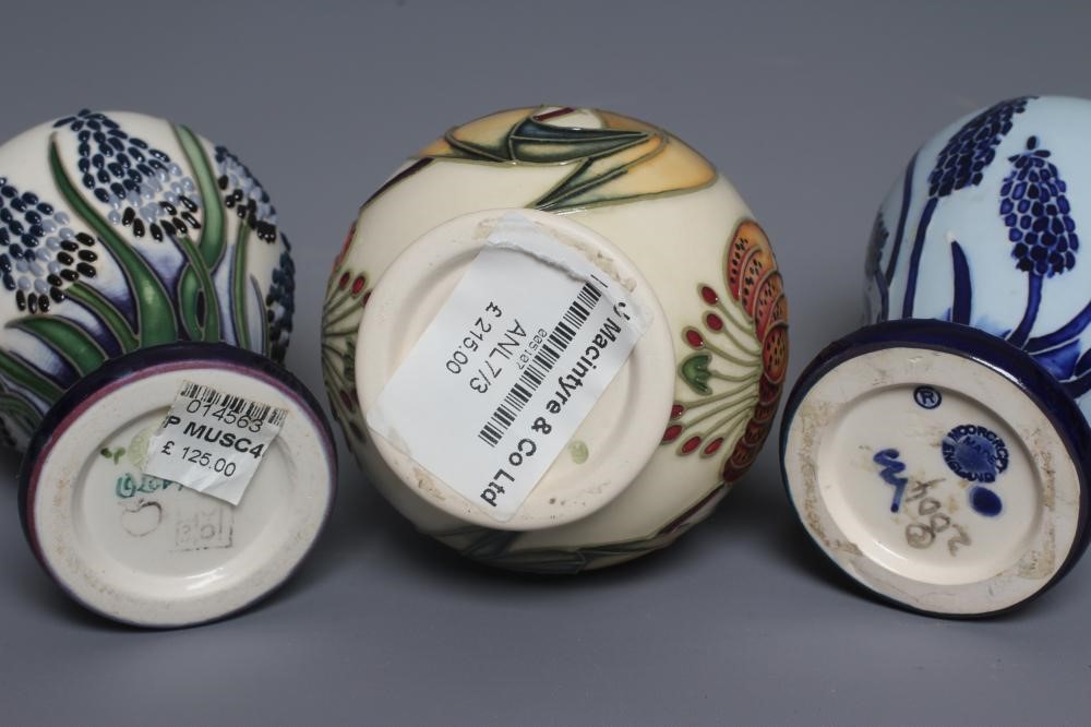 TWO MOORCROFT POTTERY MUSCARI SMALL VASES Image