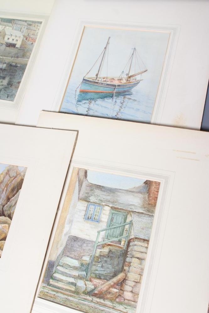 CATHERINE HILL (exh.1930's) Ten watercolours comprising three harbour scenes of Penzance Image