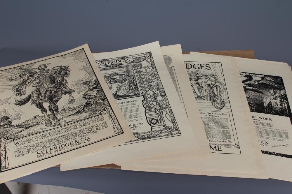 BRITISH SCHOOL (20th Century) Approximately forty five unframed posters produced by Selfridges in Image