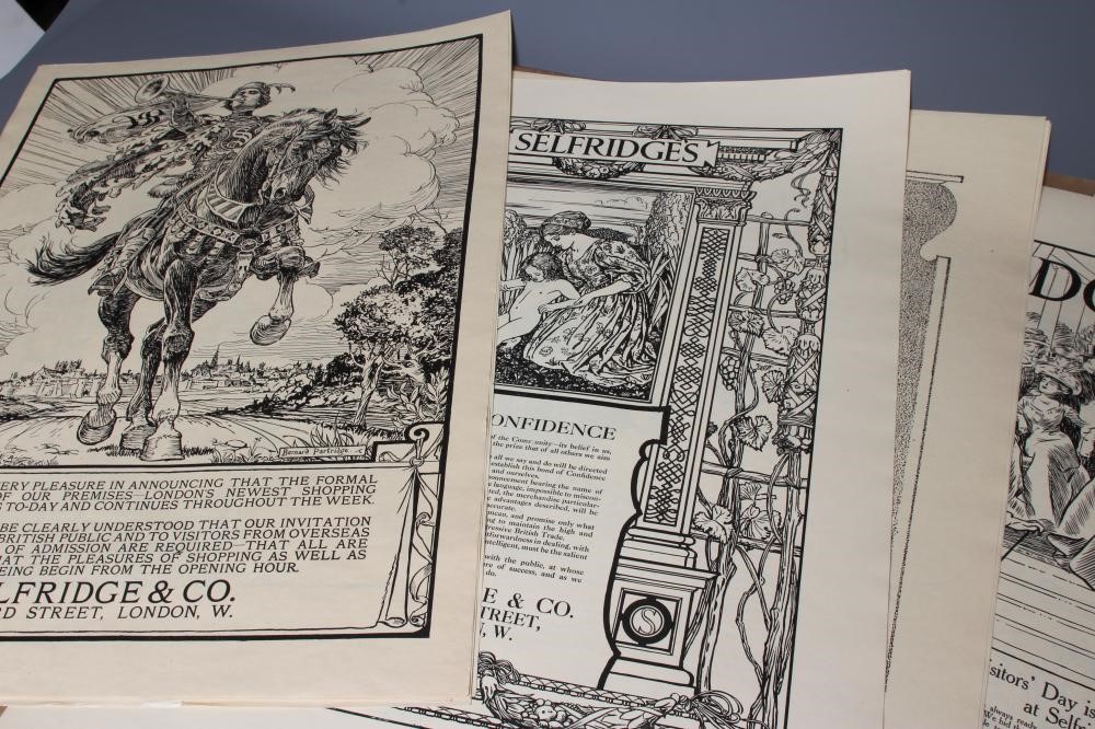 BRITISH SCHOOL (20th Century) Approximately forty five unframed posters produced by Selfridges in Image