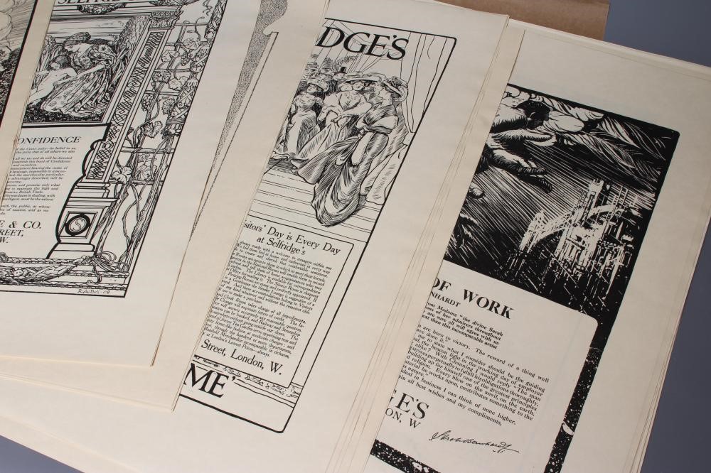 BRITISH SCHOOL (20th Century) Approximately forty five unframed posters produced by Selfridges in Image