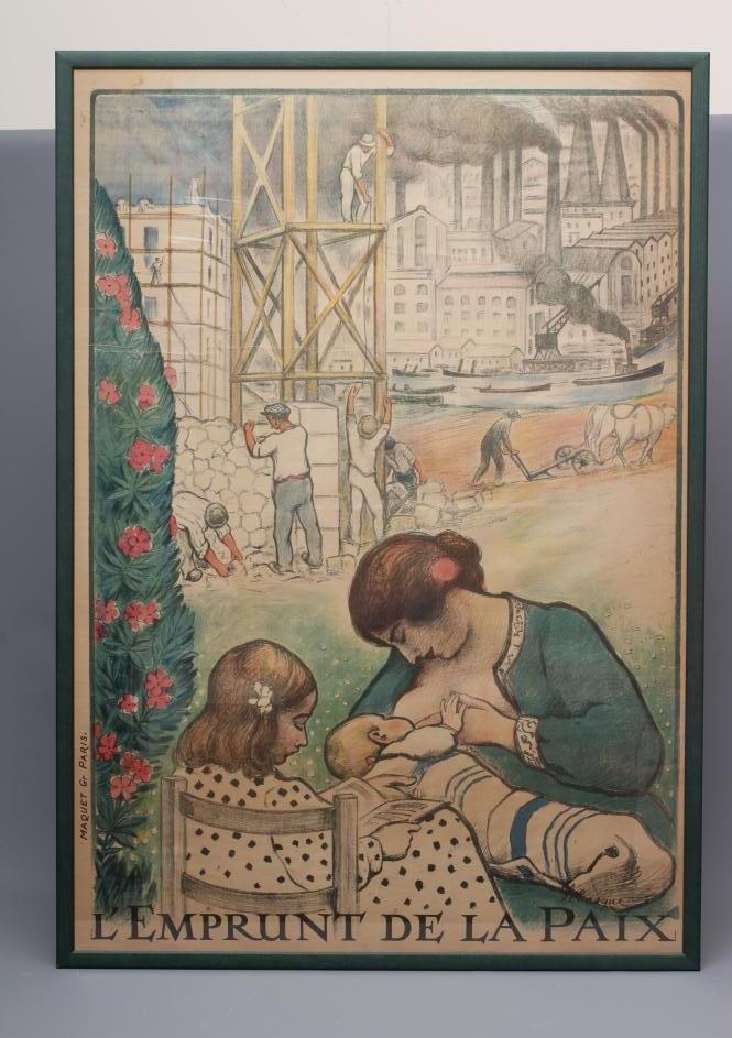 HENRI LEBASQUE (French 1865-1937) 'L'Emprunt de La Paix', a French WWI propaganda poster, Image