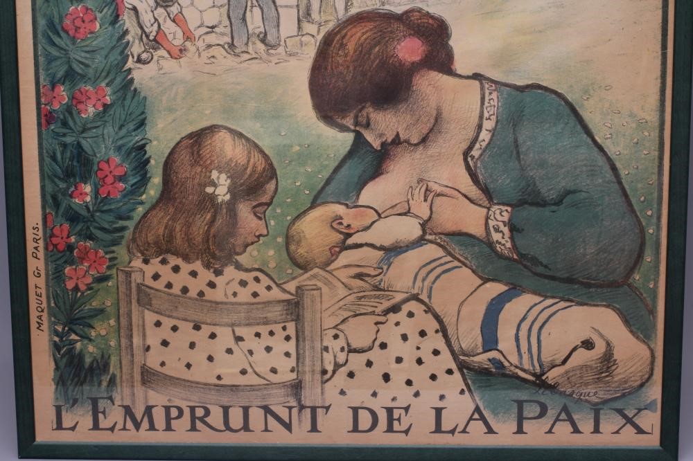 HENRI LEBASQUE (French 1865-1937) 'L'Emprunt de La Paix', a French WWI propaganda poster, Image