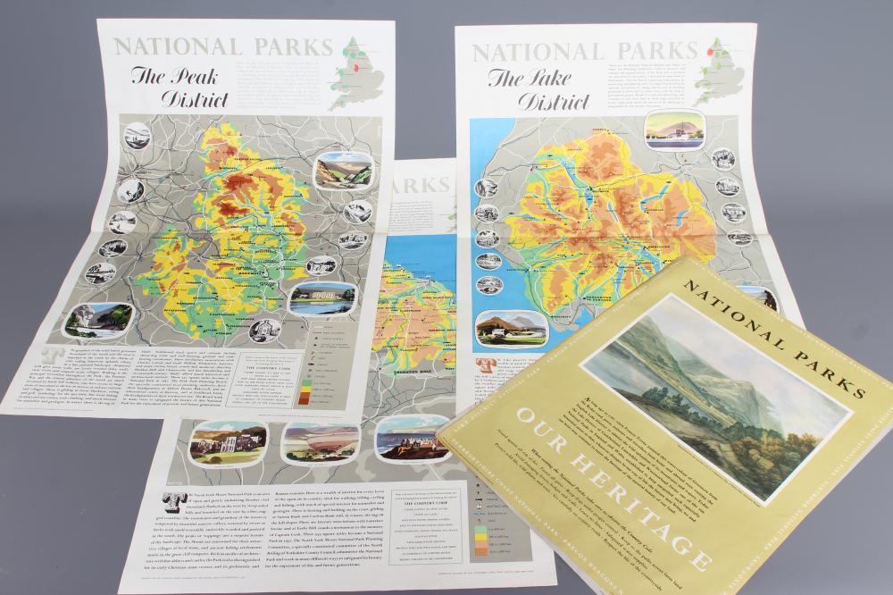 FIVE NATIONAL PARKS POSTERS Comprising of maps of the North York Moors Image