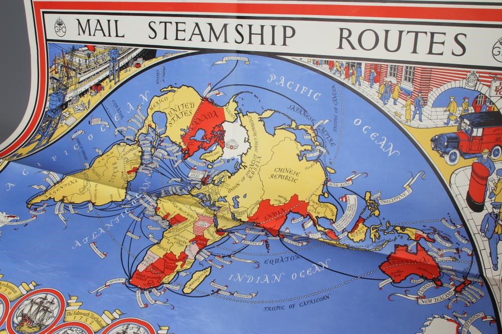 MACDONALD GILL (1884-1947) Mail Steamship Poster, lithograph in colours, P R D 182 bottom right Image