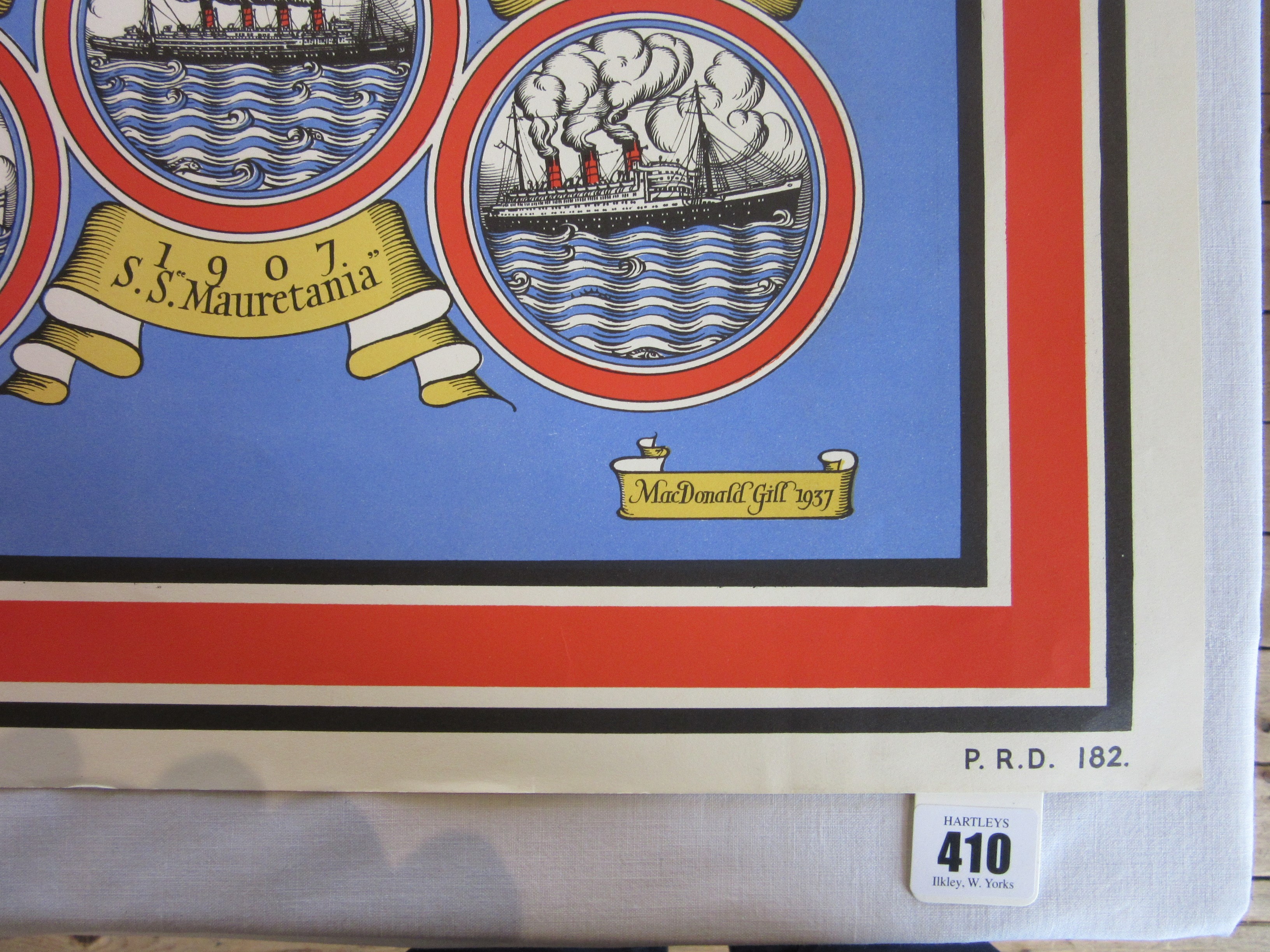MACDONALD GILL (1884-1947) Mail Steamship Poster, lithograph in colours, P R D 182 bottom right Image
