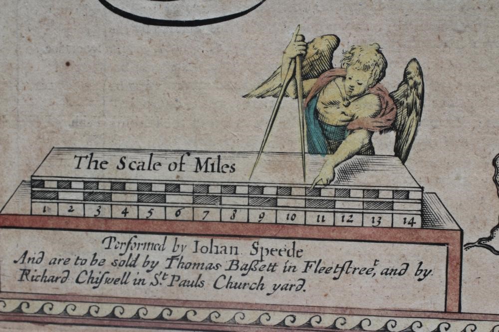 JOHN SPEED (1551-1629) Map of the the West Riding of Yorkshire, engraving with later hand colouring, Image