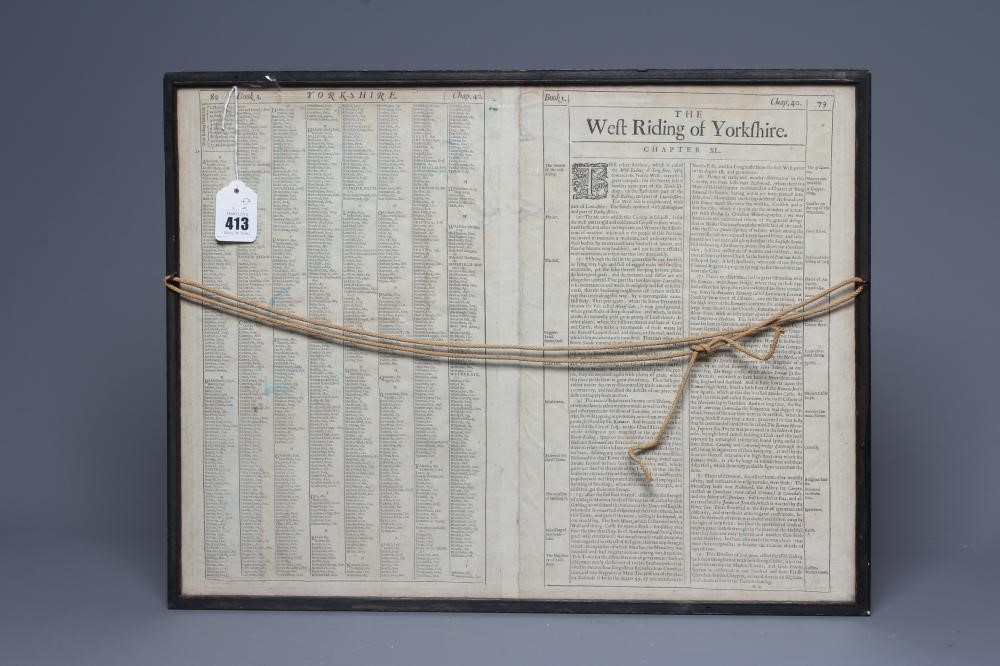 JOHN SPEED (1551-1629) Map of the the West Riding of Yorkshire, engraving with later hand colouring, Image