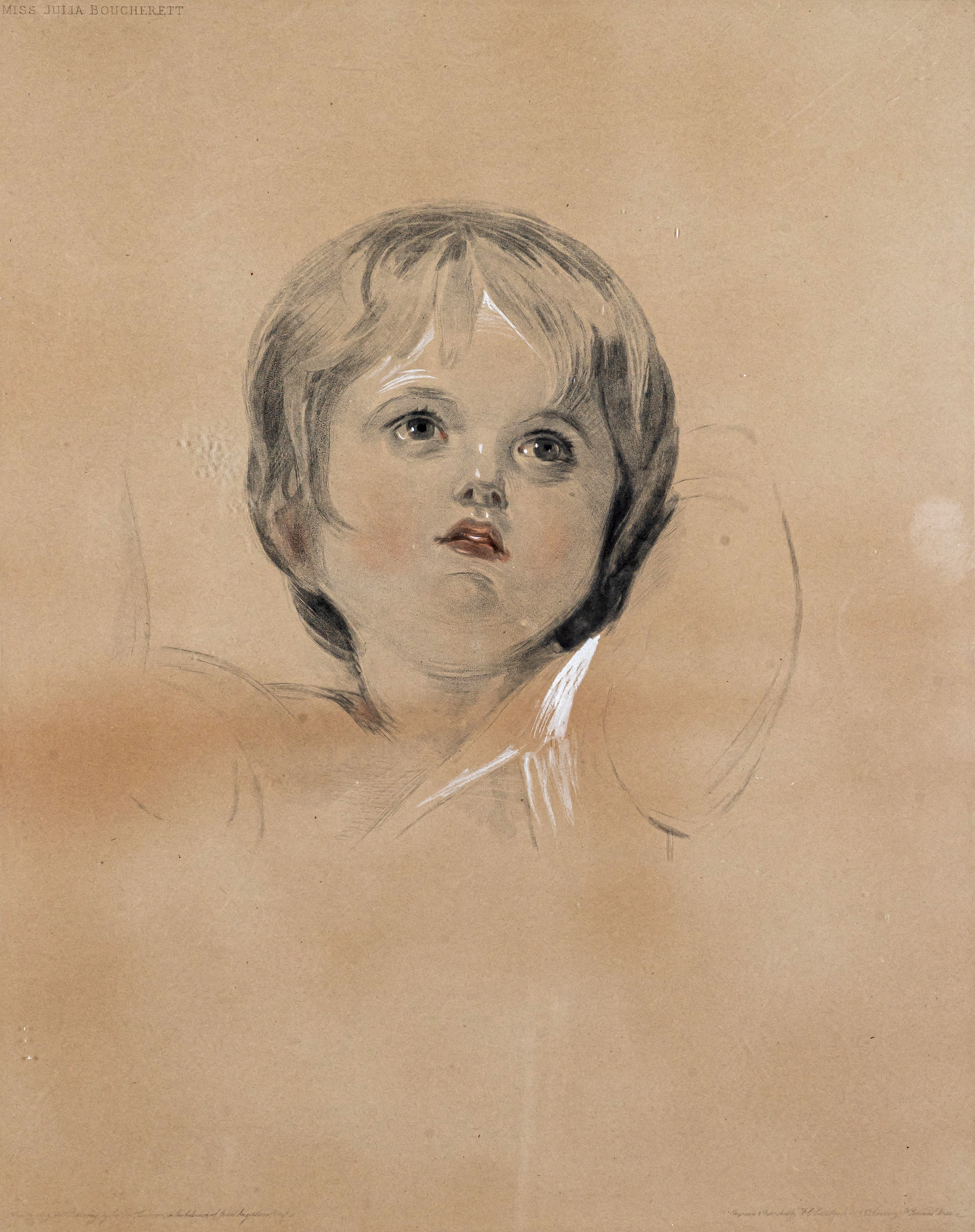AFTER SIR THOMAS LAWRENCE PRA (1769-1830) Portrait of Miss Julia Boucherett, lithograph with hand Image
