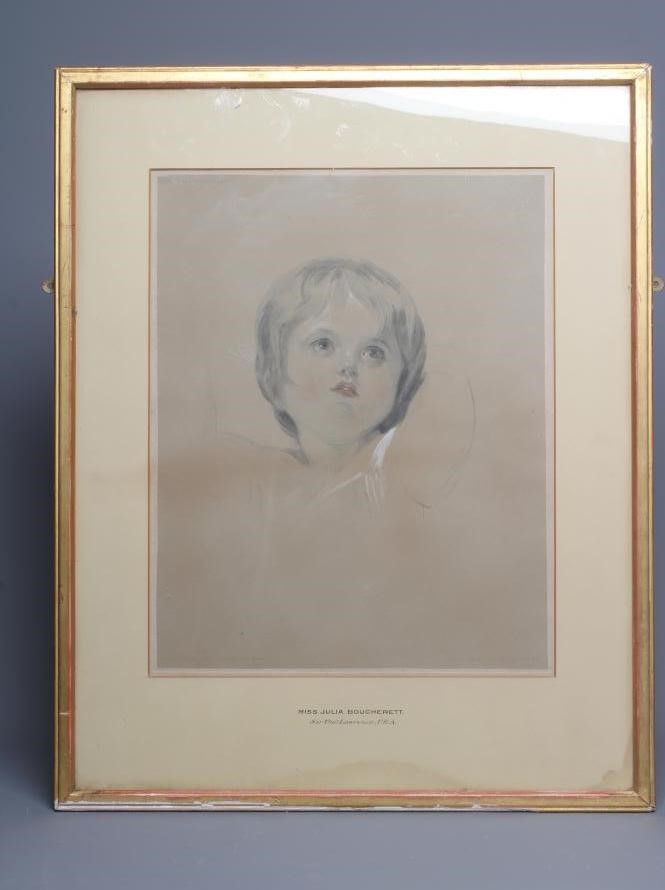 AFTER SIR THOMAS LAWRENCE PRA (1769-1830) Portrait of Miss Julia Boucherett, lithograph with hand Image