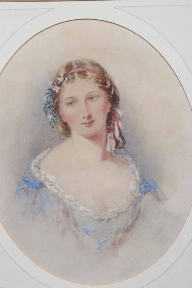 HENRY E HOBSON (act.1857-1870) Head and Shoulder Portraits of Young Ladies Image