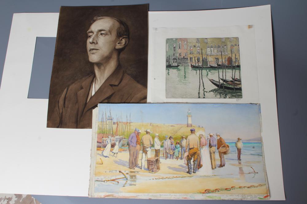 BRITISH SCHOOL (20th Century) A collection of three works consisting of a British School 20th Image