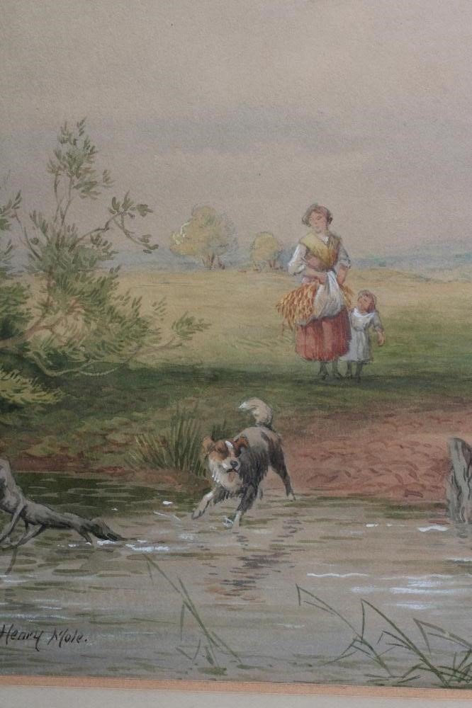 JOHN HENRY MOLE (1814-1886) Returning from the Harvest, signed lower left, watercolour, 6 3/4" x 9 Image