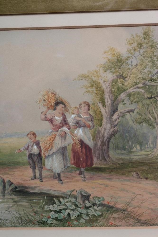 JOHN HENRY MOLE (1814-1886) Returning from the Harvest, signed lower left, watercolour, 6 3/4" x 9 Image