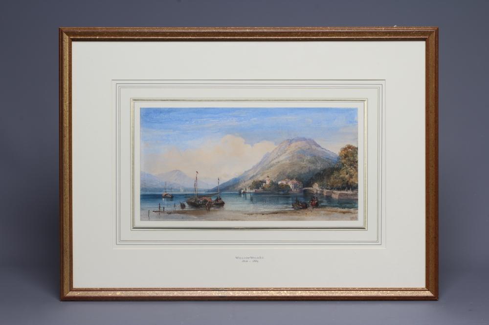 WILLIAM WYLD RI (1806-1889) Italian Lakes with figures to the Foreground, signed lower right, Image