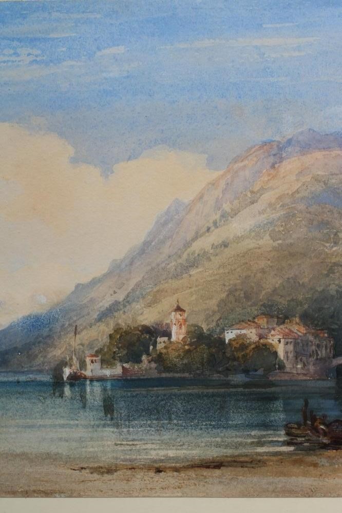 WILLIAM WYLD RI (1806-1889) Italian Lakes with figures to the Foreground, signed lower right, Image