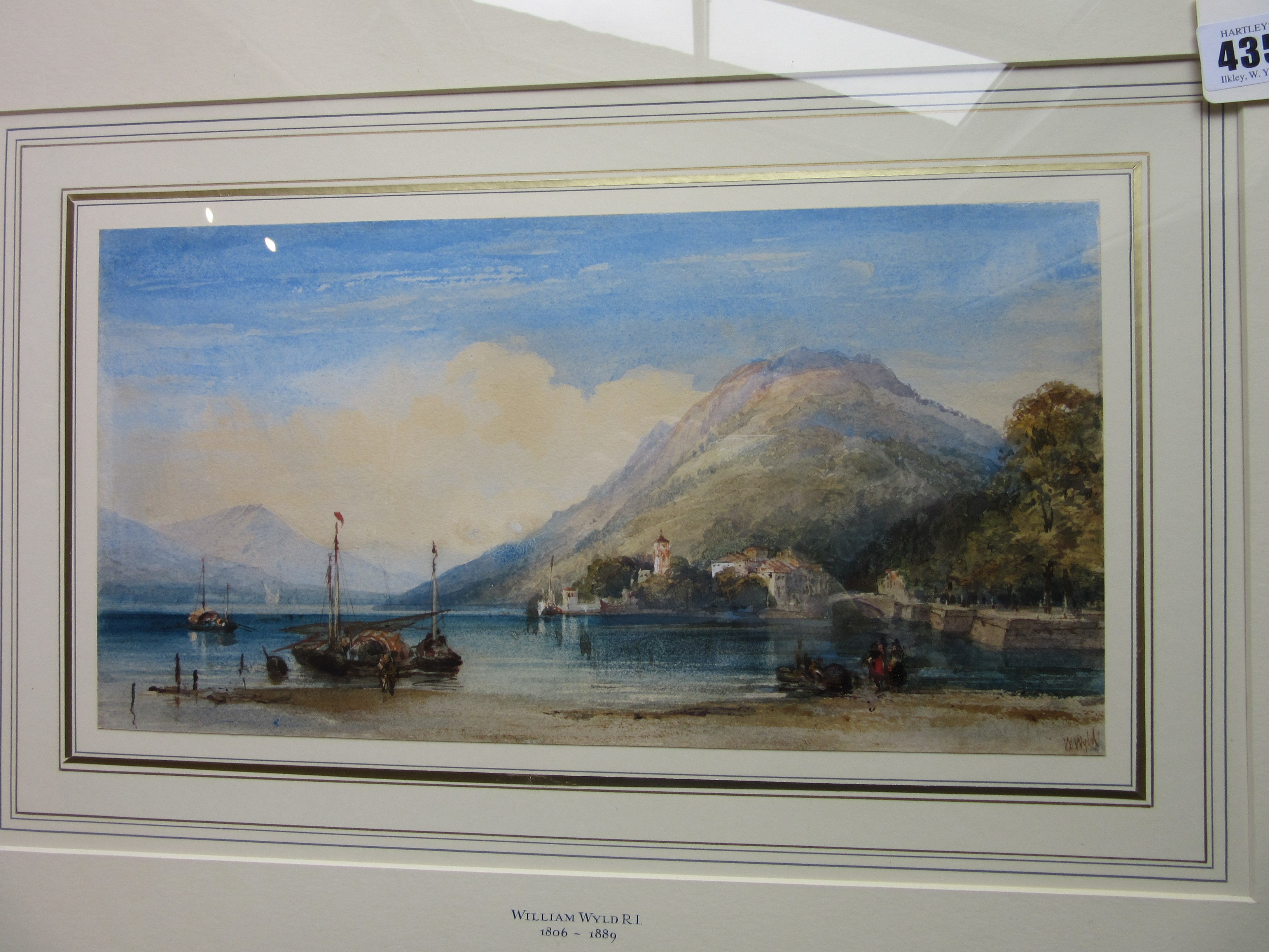 WILLIAM WYLD RI (1806-1889) Italian Lakes with figures to the Foreground, signed lower right, Image