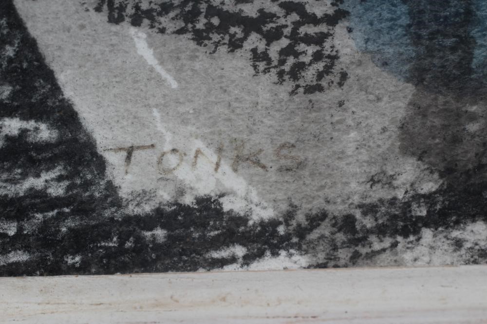 GODFREY TONKS (b.1948) Winter Rural Lane, signed lower left, pastel, 9 1/2" x 11 1/2", framed and Image