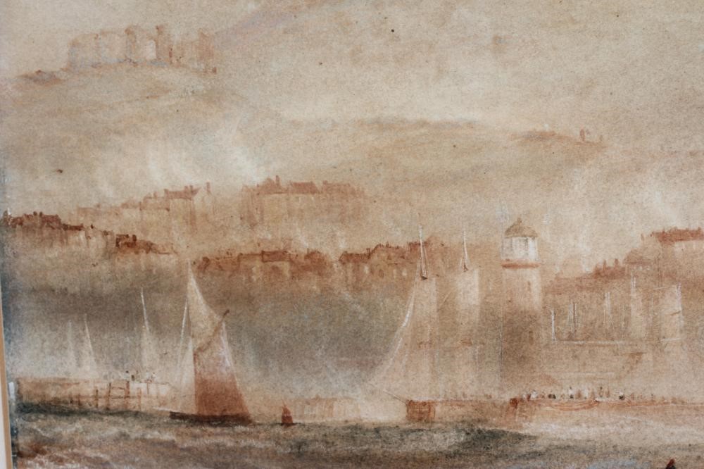 HENRY BARLOW CARTER (1803-1868) Schooner Leaving Scarborough Harbour Image