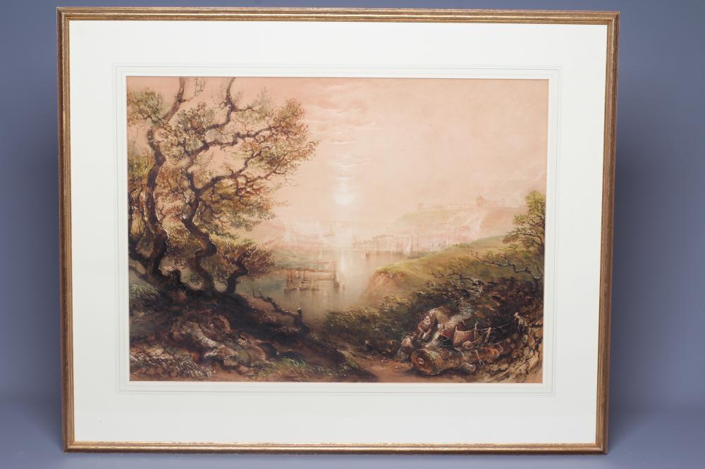 HENRY BARLOW CARTER (1803-1868) Whitby Harbour, signed lower left and dated 1856, watercolour Image