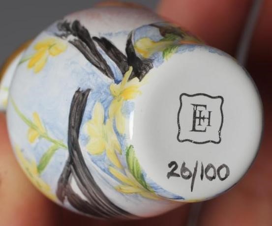 TWO ELLIOT HALL ENAMEL VASES of baluster form Image