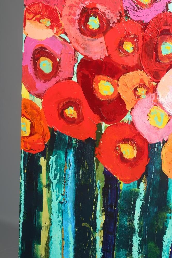 ANNA BLATMAN (b.1965) Poppies, signed lower left, oil on canvas, 60" x 36, unframed (Est. plus 24% Image