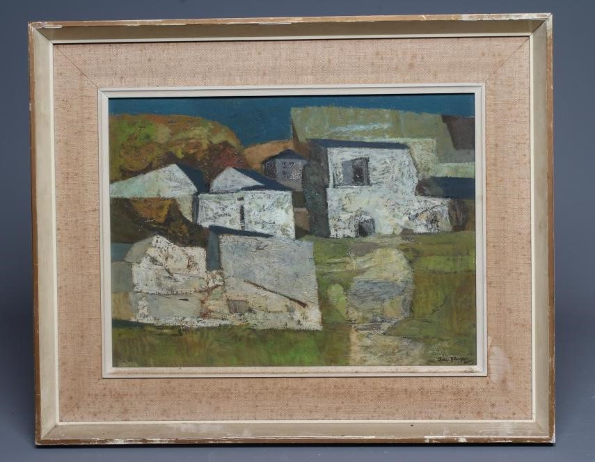 JOHN ELWYN (1916-1997) Welsh Landscape with Whitewashed Barns Image