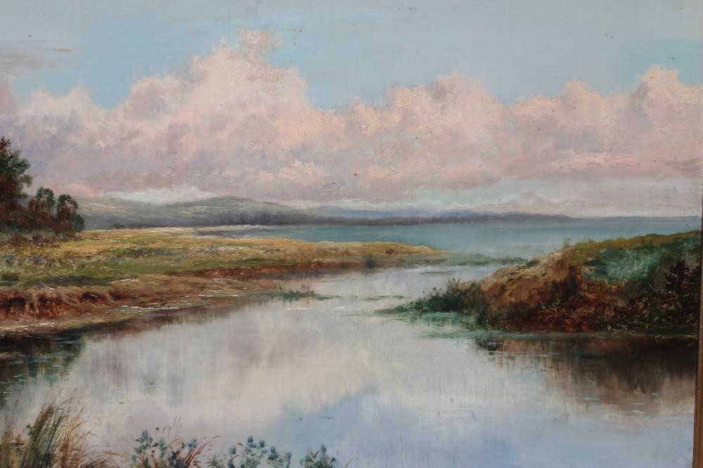 ENGLISH SCHOOL (19th Century) Thatched Cottage Beside a River Estuary Image