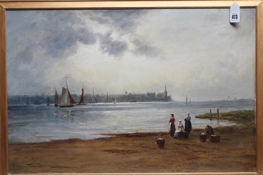 TOM SEYMOUR (1844-1904) Dordrecht, signed lower left, oil on canvas, 16" x 24", modern gilt frame Image