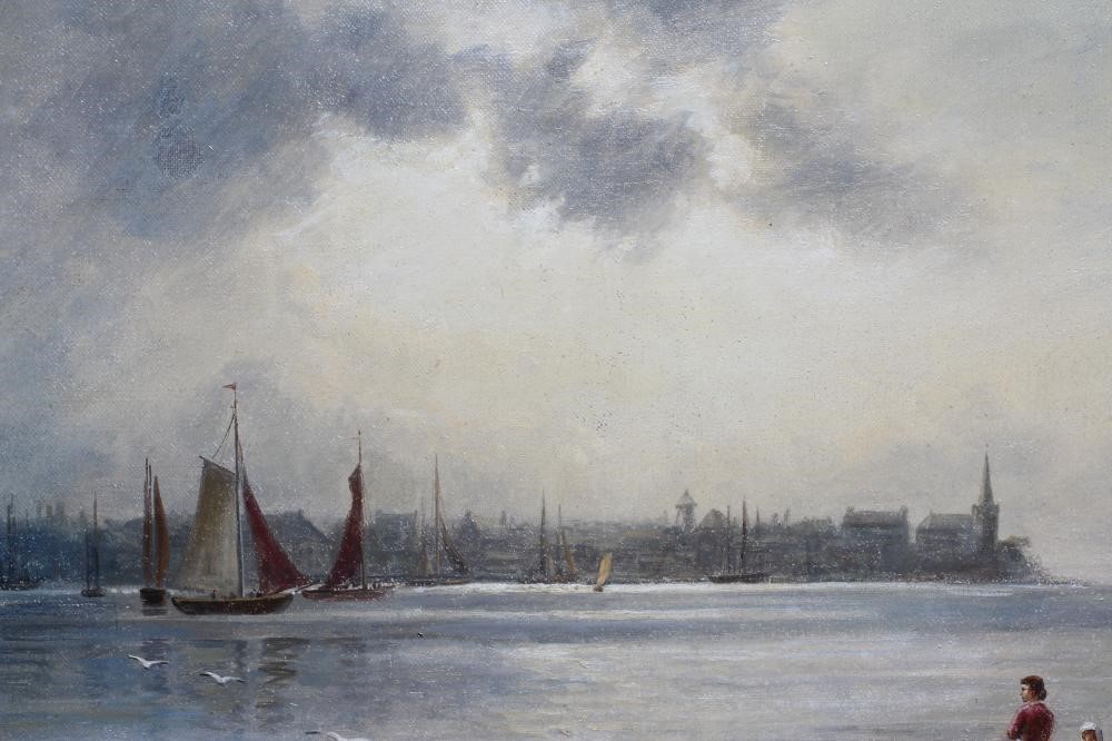 TOM SEYMOUR (1844-1904) Dordrecht, signed lower left, oil on canvas, 16" x 24", modern gilt frame Image
