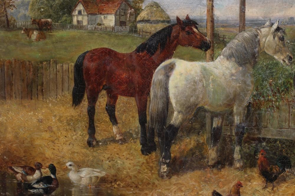 ATTRIBUTED TO JOHN F HERRING JUNIOR (1815-1907) Farm Yard Scene with Horses Image