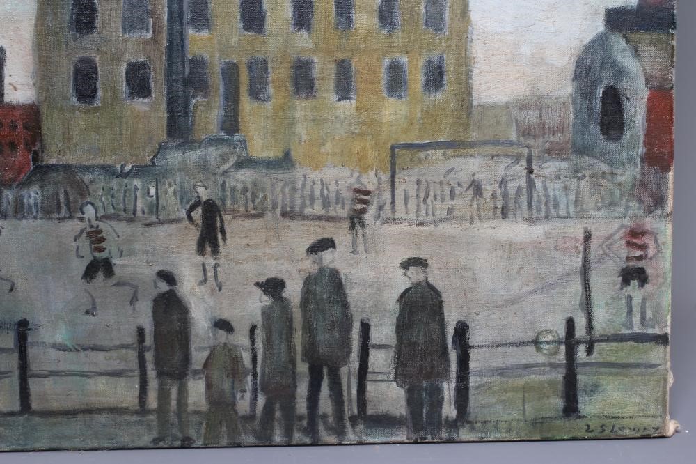 AFTER LAURENCE STEPHEN LOWRY (1887-1976) Football Match, bears signature lower right, oil on canvas, Image