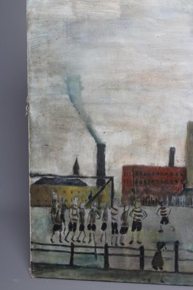 AFTER LAURENCE STEPHEN LOWRY (1887-1976) Football Match, bears signature lower right, oil on canvas, Image