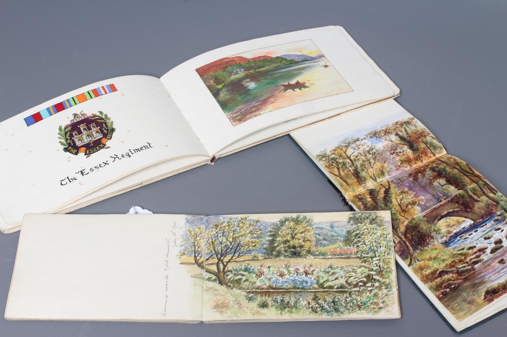 WILLIAM EDWARD PARKER (1922-2017) Three sketch books containing approximately 50 watercolours and Image
