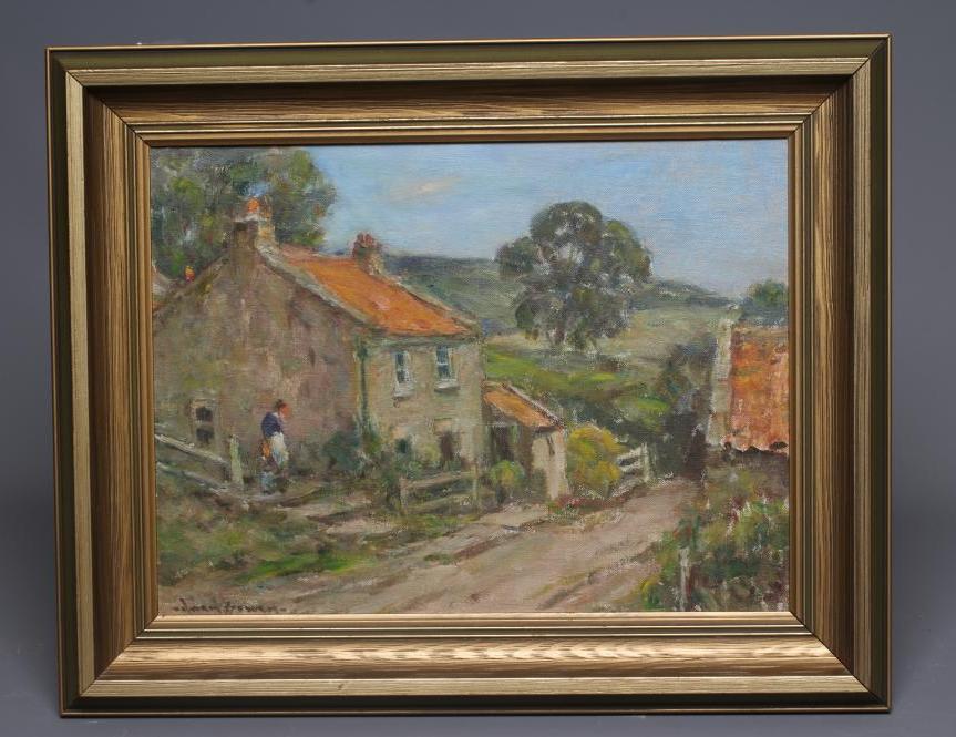 OWEN BOWEN (1873-1967) Mother and Child beside a Rural Cottage Image