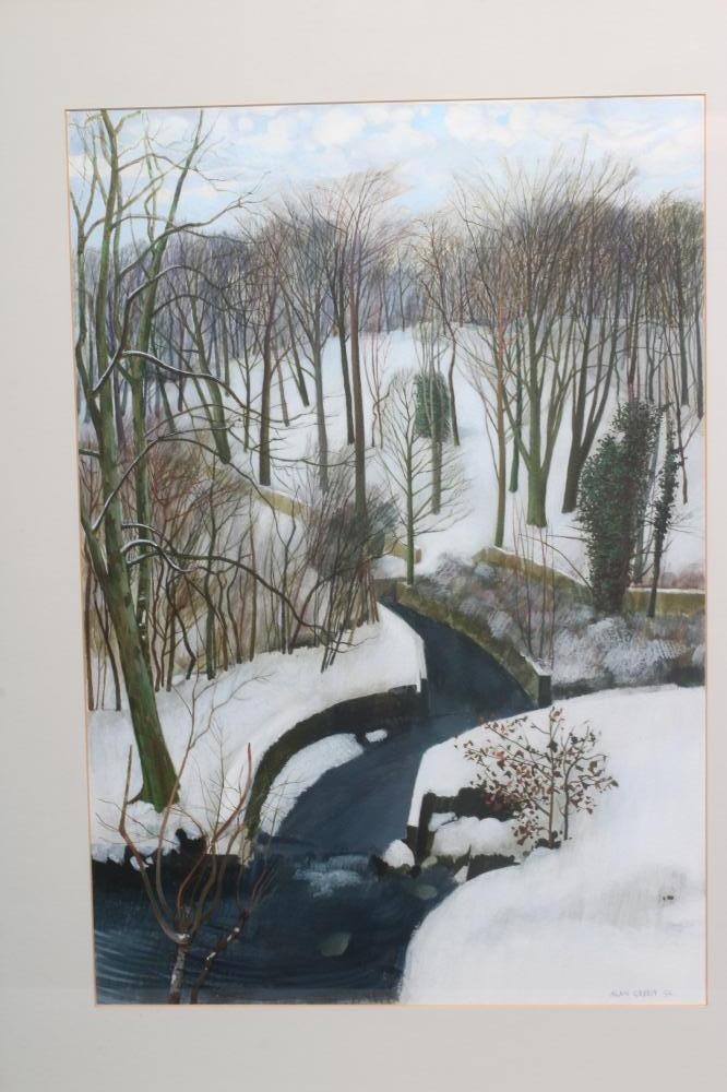 ALAN JOHN GREEN (1921-2020) Snowbound Woodland landscape, signed lower right and dated '94, Image