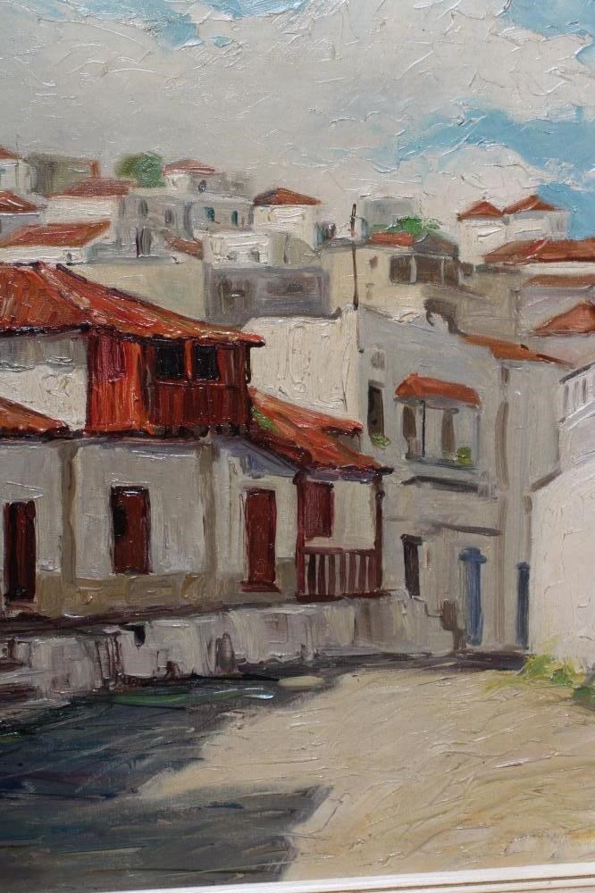 PHILIP NAVIASKY (1894-1983) View of a Continental Town, signed lower left, oil on canvas, 20" x 30", Image
