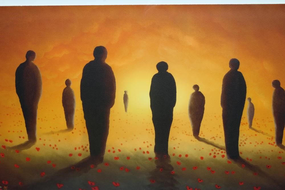 MACKENZIE THORPE (b.1956) Poppies, signed, numbered 47/550, silkscreen, 17" x 27 1/2", framed and Image