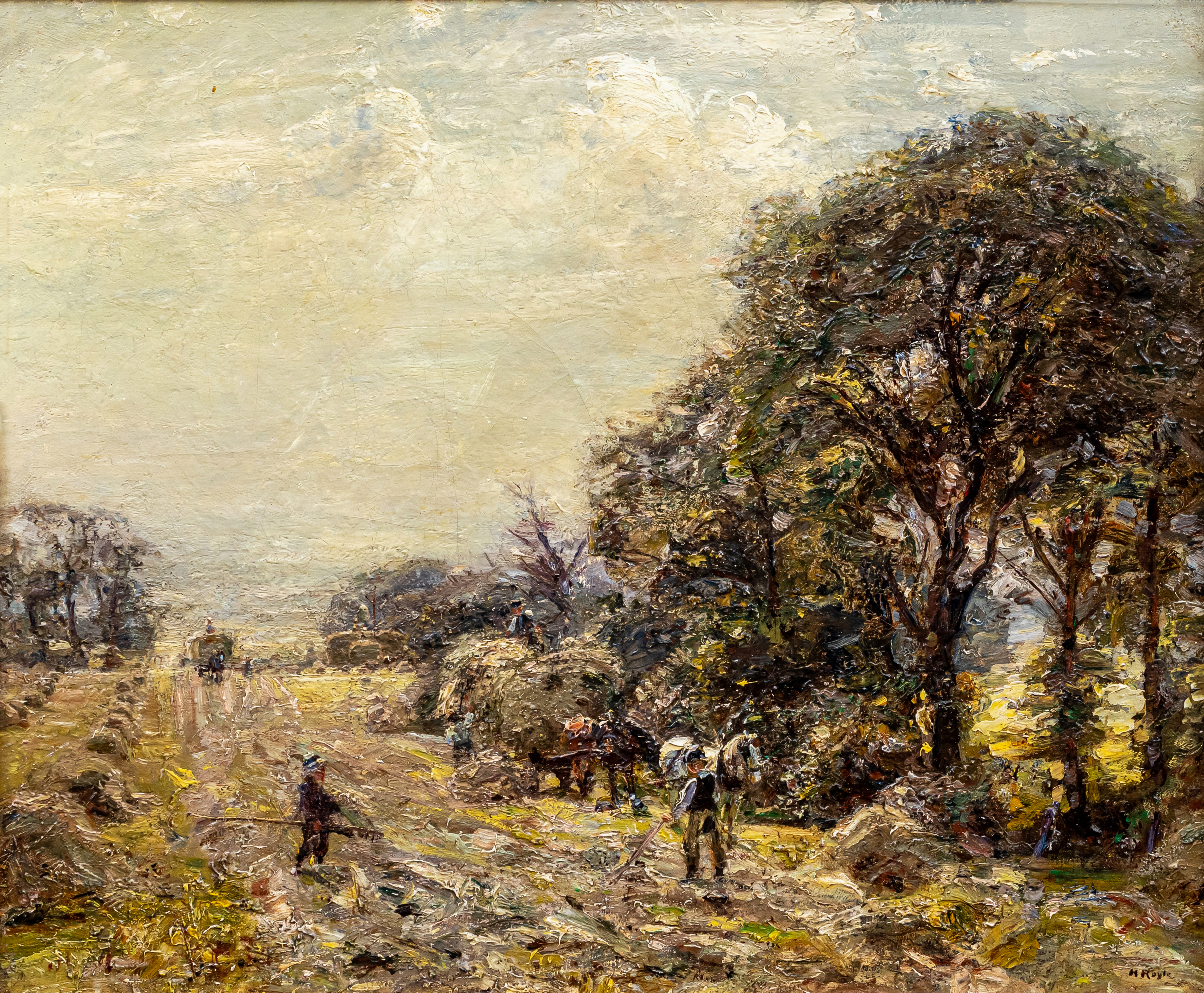 HERBERT F ROYLE (1870-1958) Harvest time, signed lower right, oil on canvas, 20" x 23 1/2", modern Image
