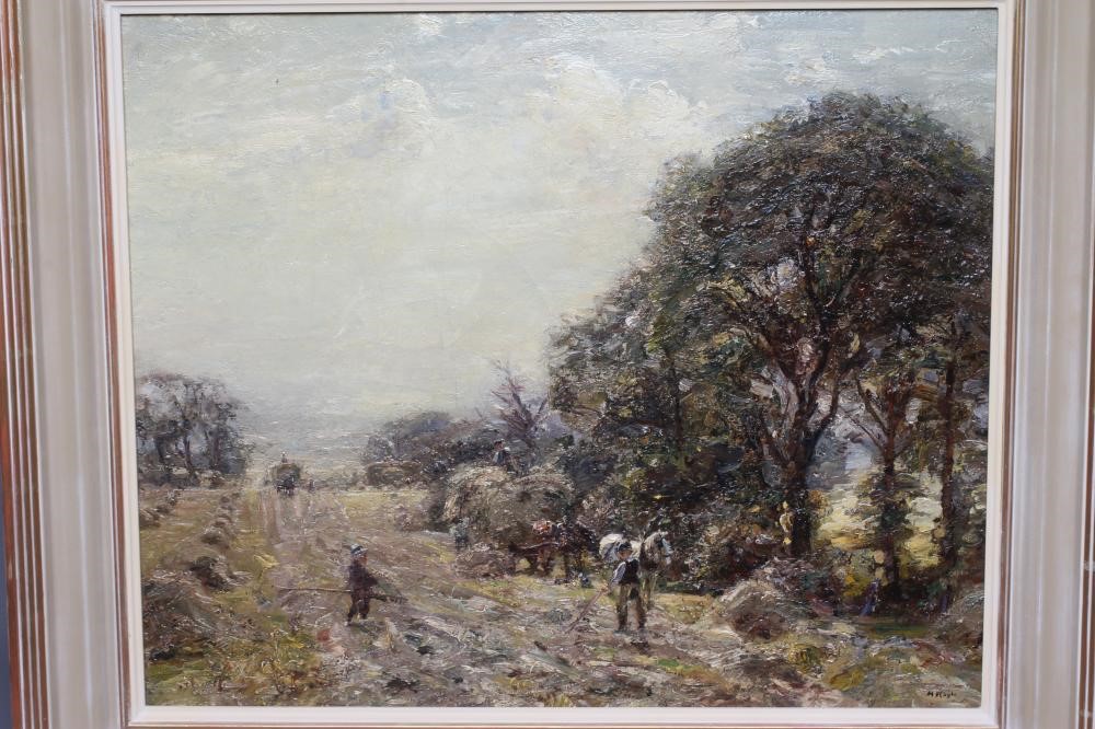 HERBERT F ROYLE (1870-1958) Harvest time, signed lower right, oil on canvas, 20" x 23 1/2", modern Image