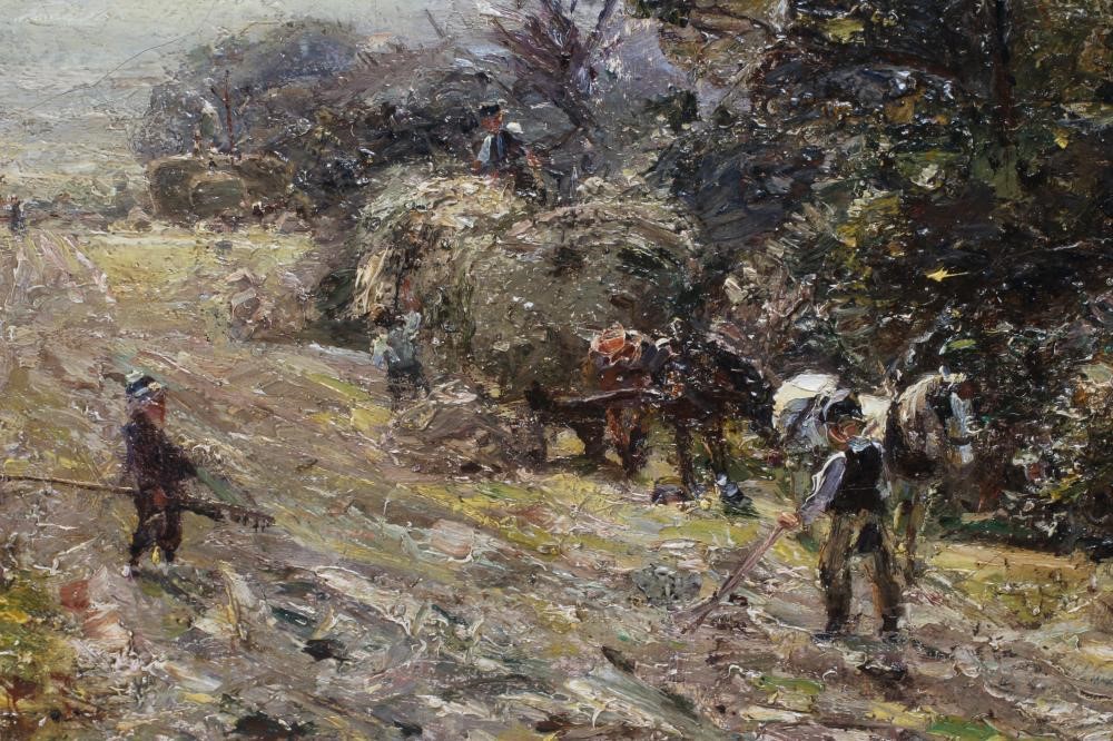 HERBERT F ROYLE (1870-1958) Harvest time, signed lower right, oil on canvas, 20" x 23 1/2", modern Image