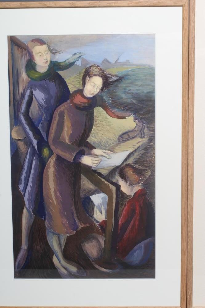 IRIS HARDCASTLE (c.1919-2013) Figures in an Interior with Gothic architecture Image